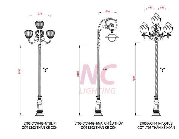 cột đèn sân vườn Pine