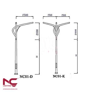 Cột đèn cao áp chiếu sáng NC-01