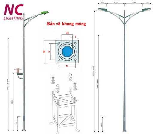 Cột đèn chiếu sáng đường phố NC-02