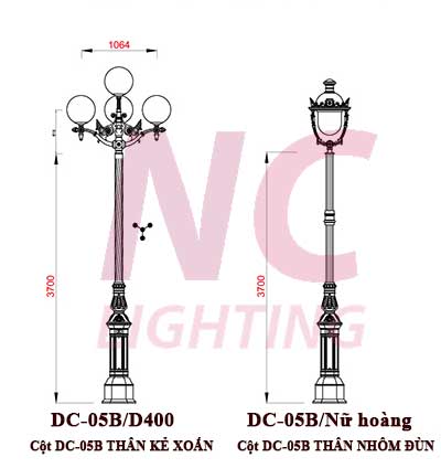Cột đèn trang trí sân vườn DC-05B 