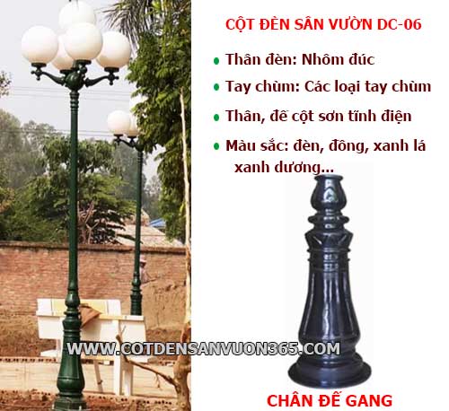 Đặc điểm cột đèn trang trí sân vườn DC-06, Cột Đèn Sân Vườn DC-09