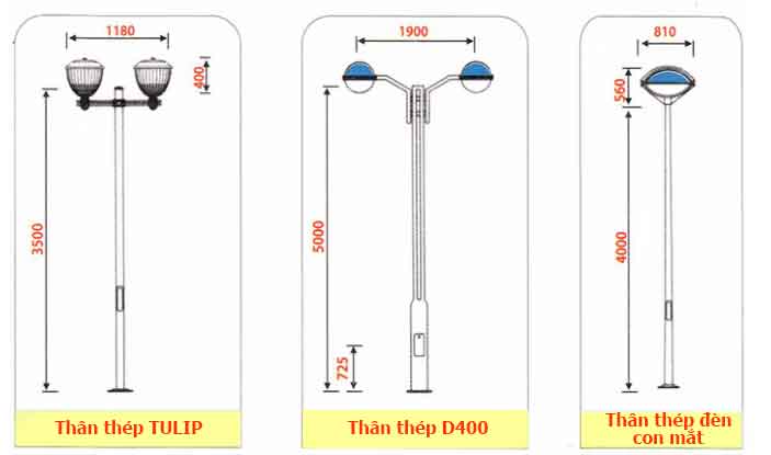 Cột thép sân vườn 