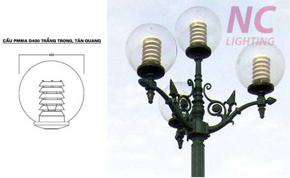 Đèn cầu trong PMMA D400