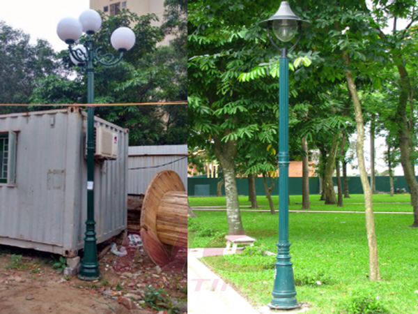 Cot den Pine, giá cột đèn chiếu sáng sân vườn