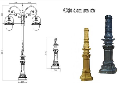 cột-đèn-sư-tử, Cột đèn sân vườn Sư Tử