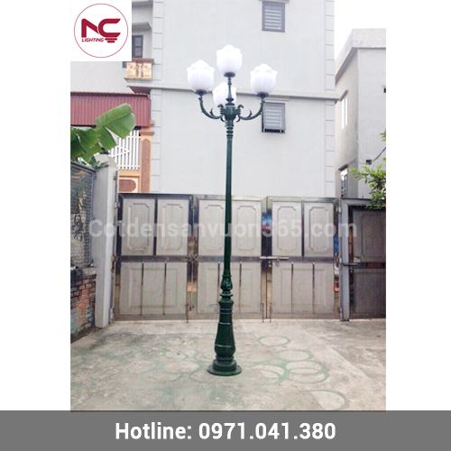 cot den san vuon dc06 gia re, cột đèn trang trí sân vườn bằng nhôm và gang