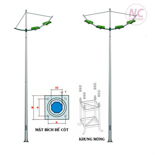 Cột đèn cần cánh buồm ( Cần đơn và cần kép)