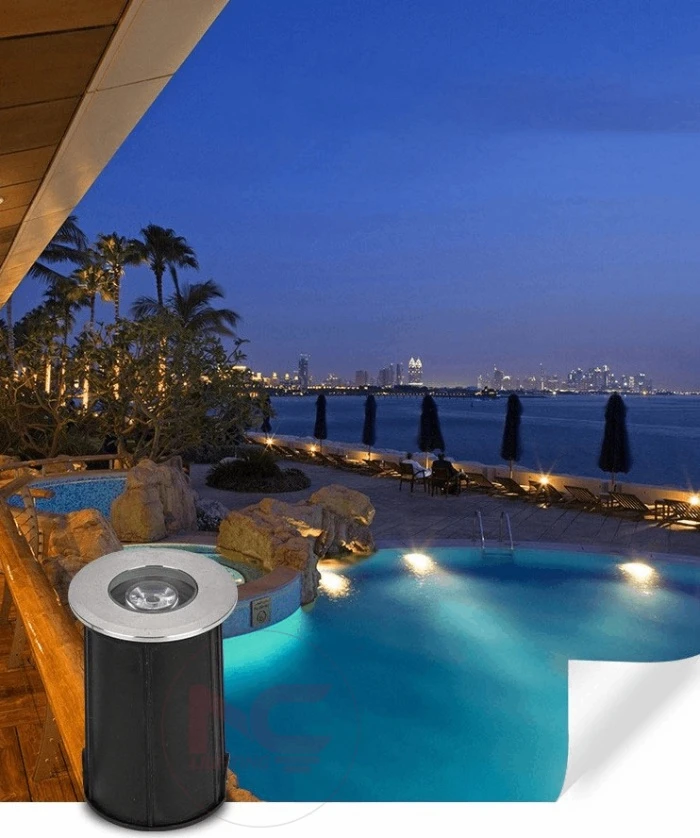 đèn led âm nước chôn Inox NCACI