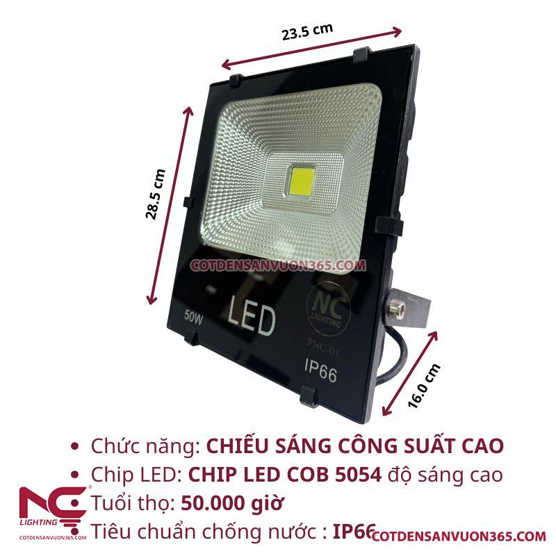 Đèn Pha LED 50W – Giải Pháp Chiếu Sáng Ngoài Trời tiết kiệm 4 Đèn Pha Led PNC-01 P=50W